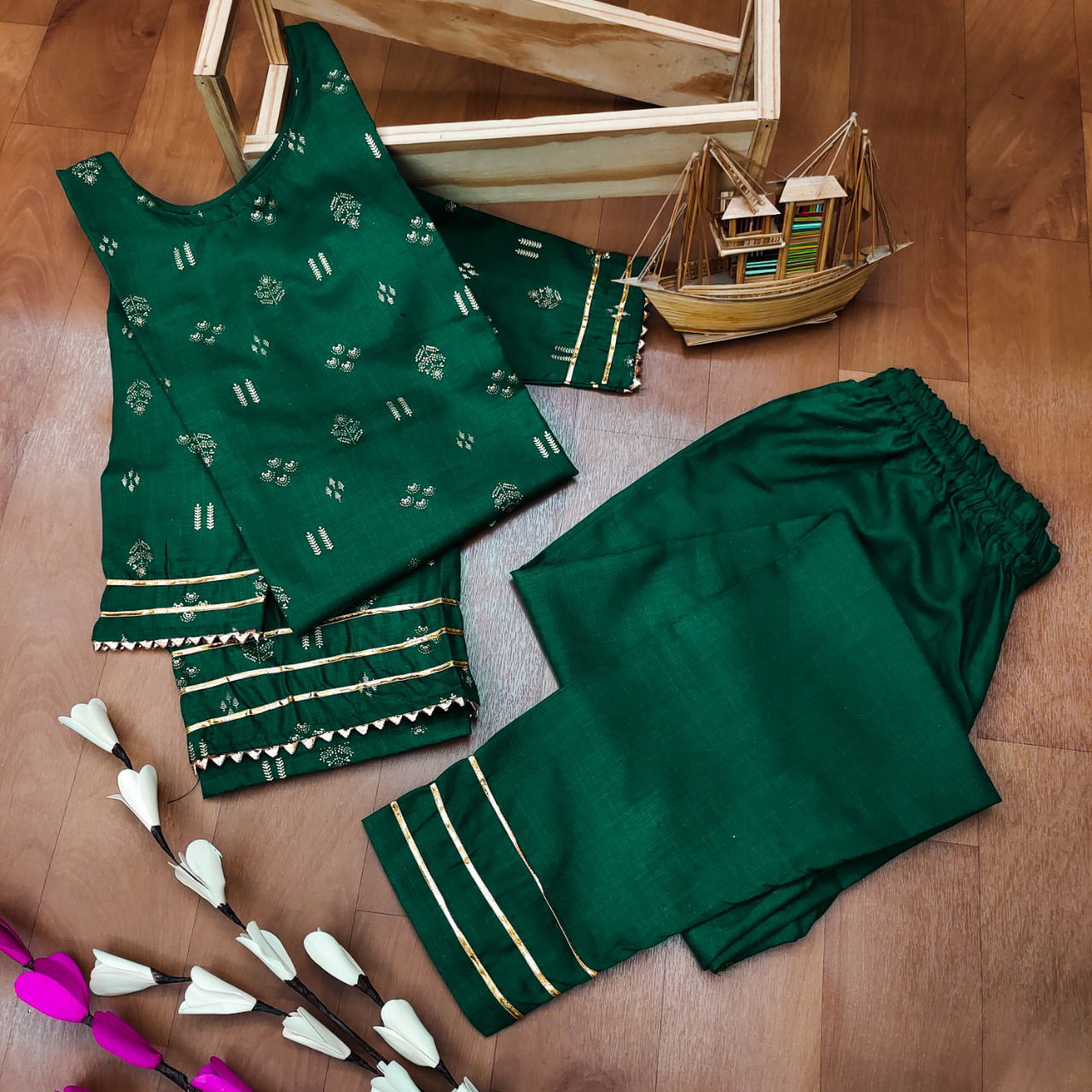 Shubh 2 Cotton Designer Fancy Ethnic Wear Kurti With Pant Collection